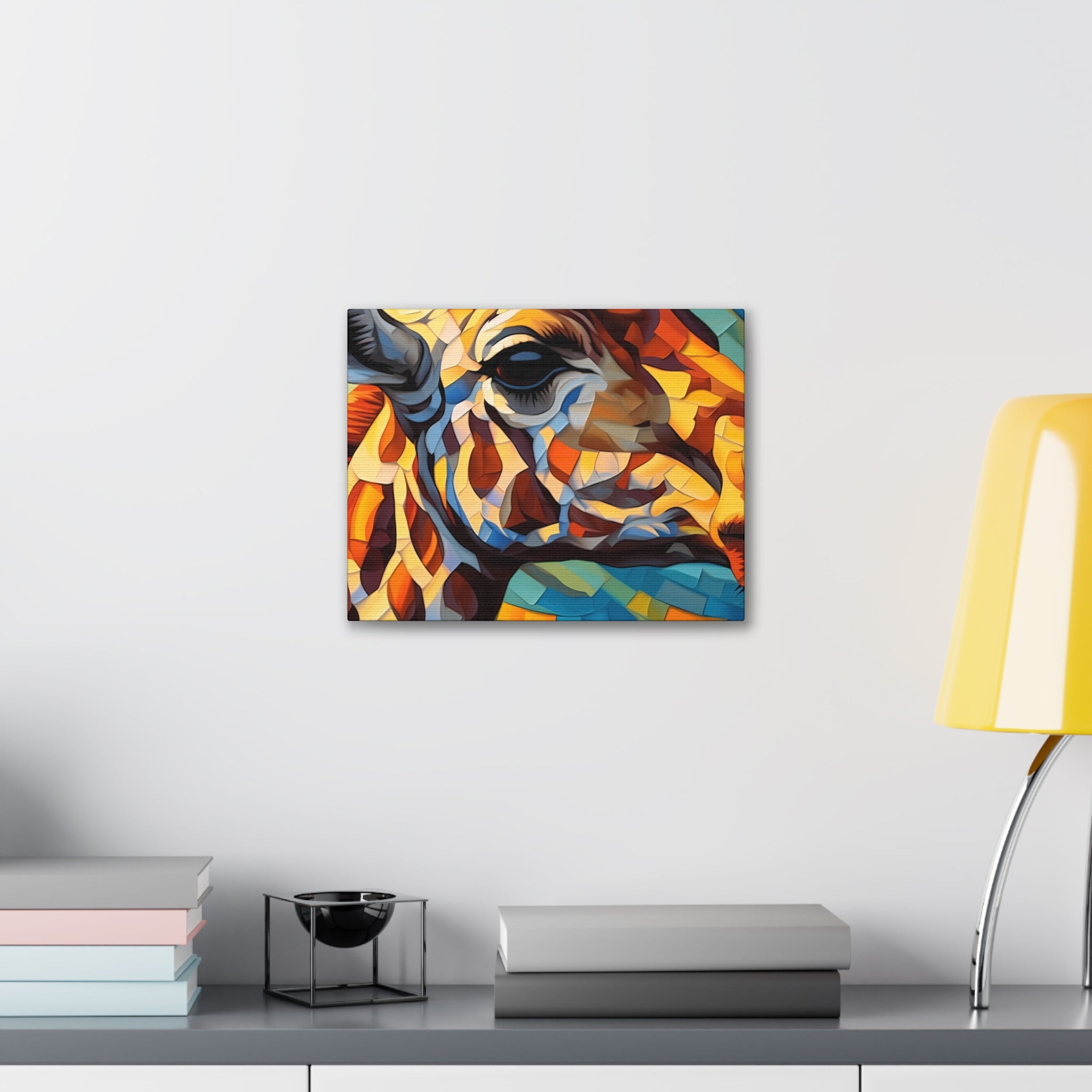 Illuminated Majesty: Stained Glass Giraffe Giclée