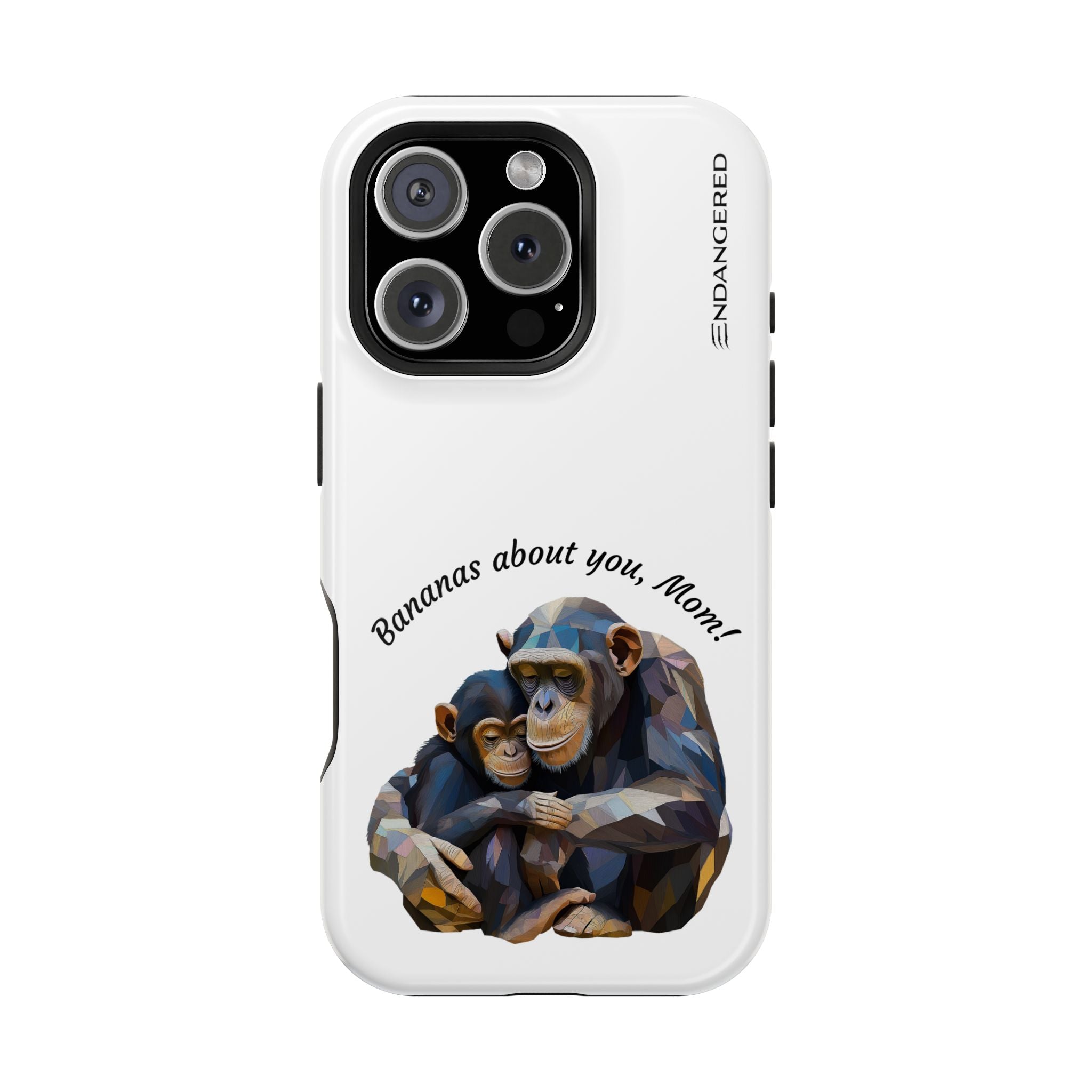 Cute Chimpanzee Phone Case - "Bananas About You, Mom!" - Durable Magnetic Tough Case for Moms