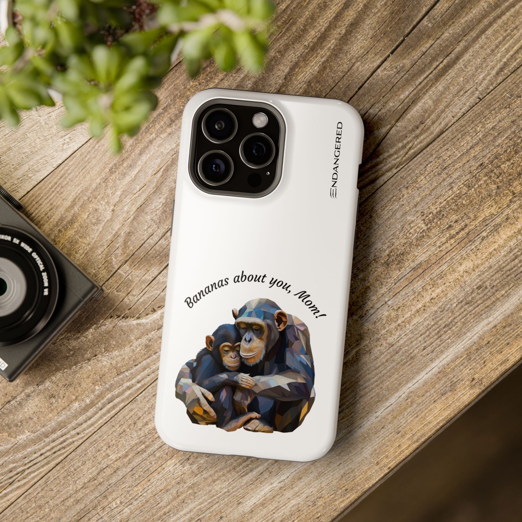 Cute Chimpanzee Phone Case - "Bananas About You, Mom!" - Durable Magnetic Tough Case for Moms