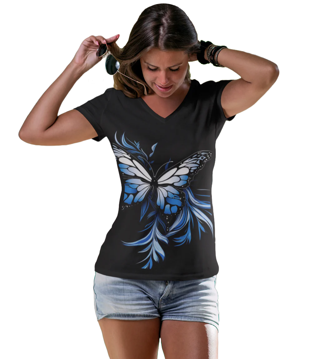 Butterfly Dreams Women's V-Neck Tee